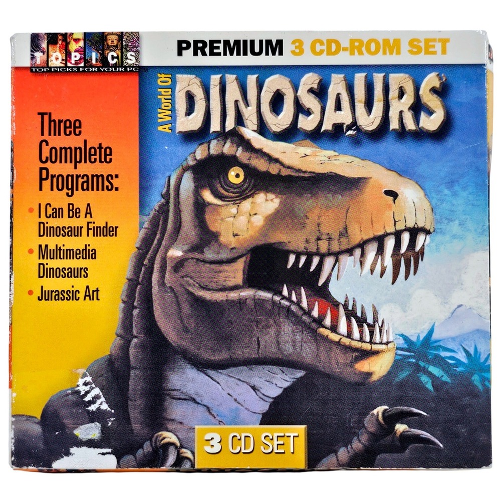 Topics World of Dinosaurs Kids 3 CD-ROM Set PC Educational Software‎ Win 95 98